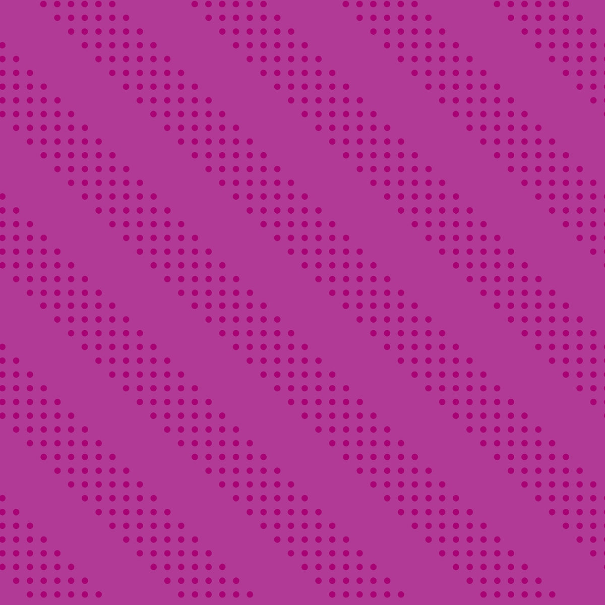 Bright cheshire purple cotton quilting fabric with fuchsia polka dots forming diagonal stripes. Sidekicks by Ruby Star Society's Ruby Star Society.