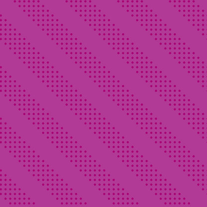 Bright cheshire purple cotton quilting fabric with fuchsia polka dots forming diagonal stripes. Sidekicks by Ruby Star Society's Ruby Star Society.