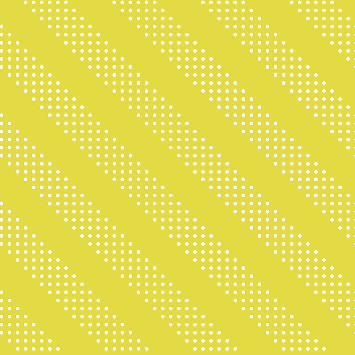 Moda's citron yellow cotton quilting fabric with diagonal stripes formed by rows of small white dots. Sidekicks by Ruby Star Society's Ruby Star Society.