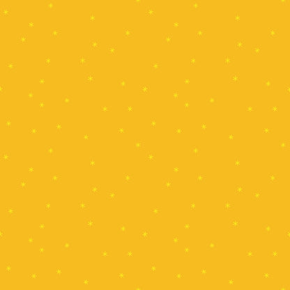 Dandelion yellow scattered stars cotton quilting fabric from Sidekicks by Ruby Star Society's Ruby Star Society, perfect for celestial nursery themes.