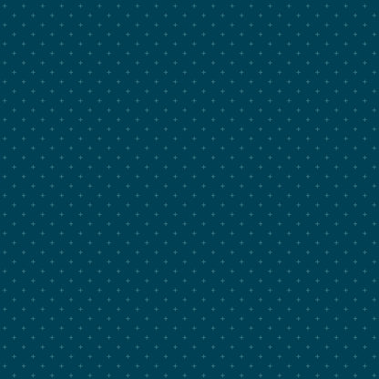 Small light aqua plus signs scattered on dark teal geometric cotton quilting fabric. Moda's Sidekicks by Ruby Star Society's Ruby Star Society.