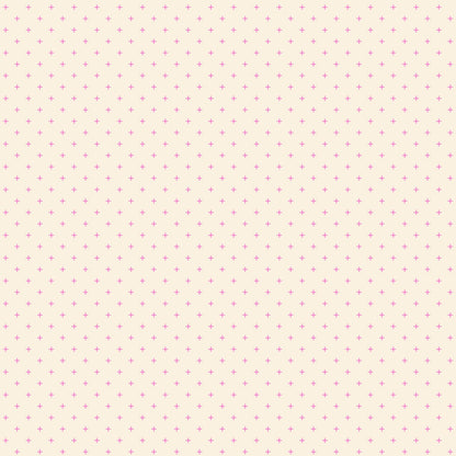 Moda's pale yellow with small neon pink crosses Sidekicks by Ruby Star Society's Ruby Star Society cotton quilting fabric.