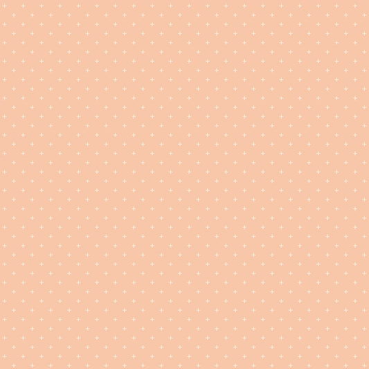 Moda's peach geometric plus signs cotton quilting fabric from Sidekicks by Ruby Star Society's Ruby Star Society