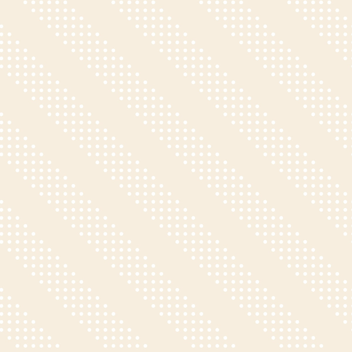 Moda's Sidekicks cotton quilting fabric with diagonal stripes of small white polka dots on a shell cream background by Ruby Star Society's Ruby Star Society.