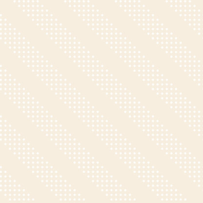 Moda's Sidekicks cotton quilting fabric with diagonal stripes of small white polka dots on a shell cream background by Ruby Star Society's Ruby Star Society.