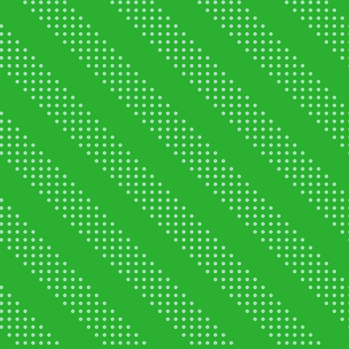 Moda's verdant green fabric with pale mint green polka dot diagonal stripes. Sidekicks by Ruby Star Society's Ruby Star Society cotton quilting fabric.