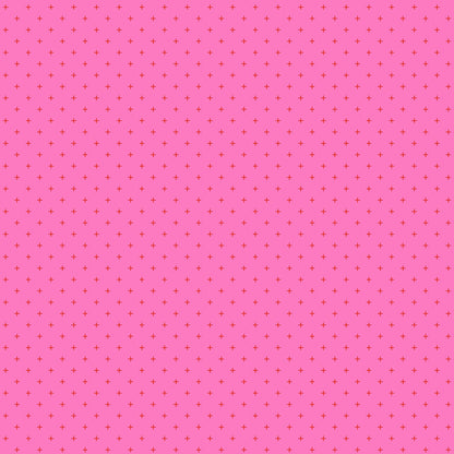 Moda's vivid pink with tiny red plus signs Sidekicks by Ruby Star Society's Ruby Star Society cotton quilting fabric.