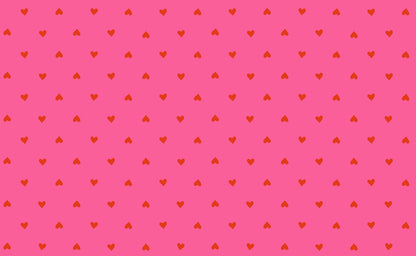 Moda's playful red hearts on pink Sparkle Shopper by Ruby Star Society's Melody Miller cotton quilting fabric for Valentine's Day.