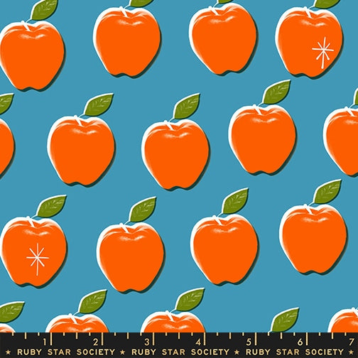 Sparkle Shopper - Apples in Vintage Blue - by Ruby Star Society (Preorder)