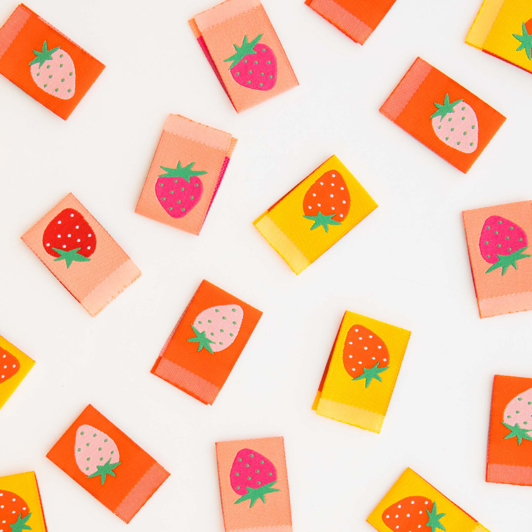 Strawberry Multipack - Sewing Woven Clothing Label Tags Strawberry Multipack - Sewing Woven Clothing Label Tags