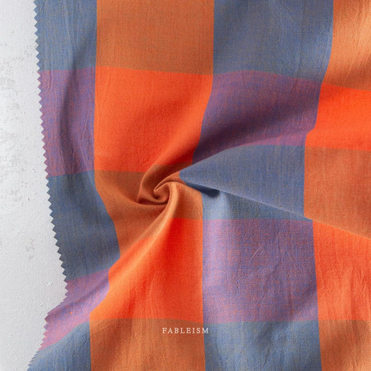 Plaid in Cobalt/Red fabric, part of the Swedish Holiday by The House That Lars Built fabric collection. (SKU: SWH-101-COB-RED)