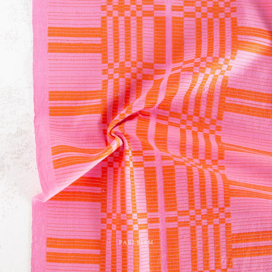 Astrid Weave in Pink/Red fabric, part of the Swedish Holiday by The House That Lars Built fabric collection. (SKU: SWH-105-PINK-RED)