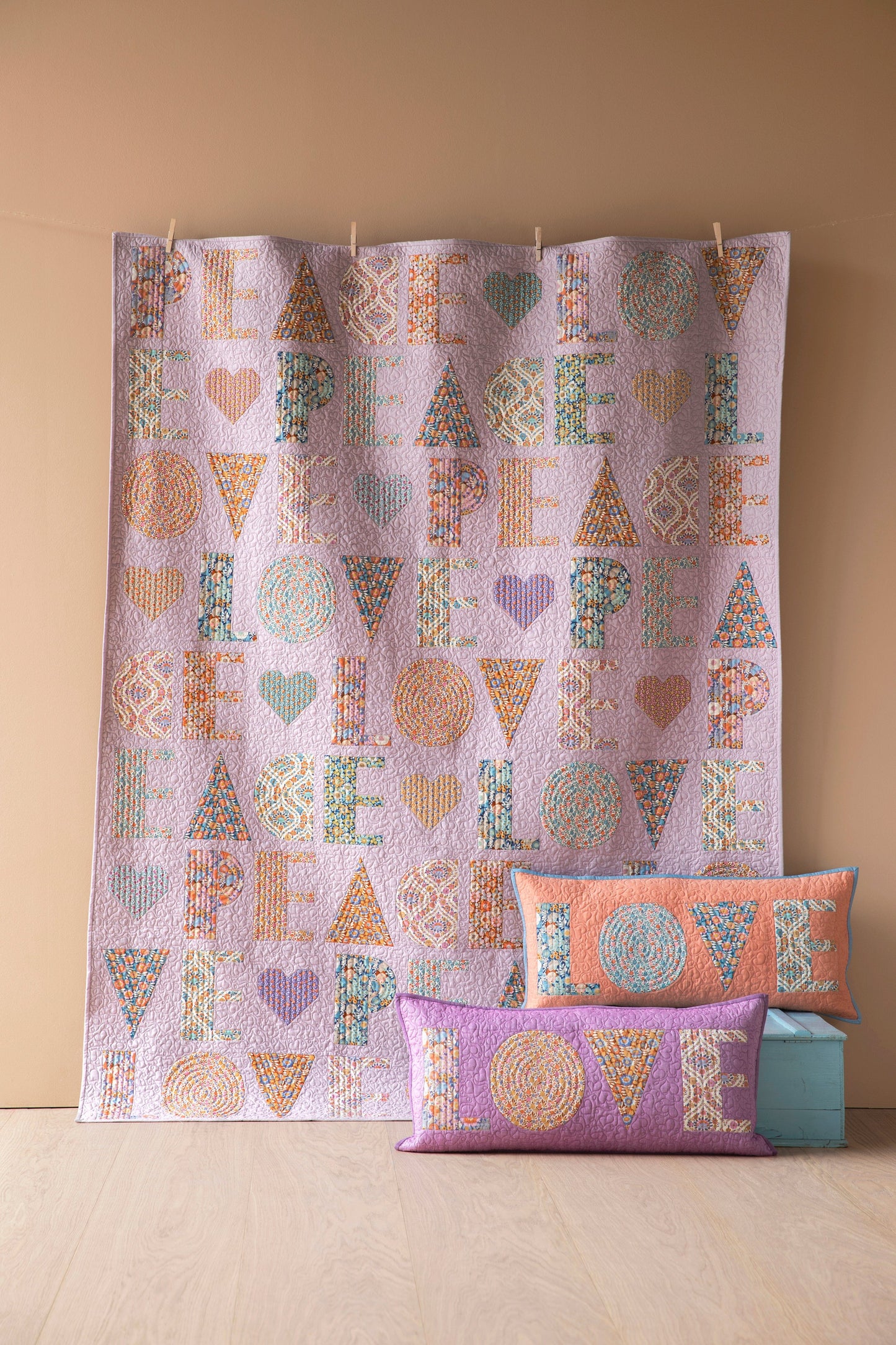 Peace & Love Quilt Kit {Blue/Caramel} - Wallflower Collection by Tilda Fabrics