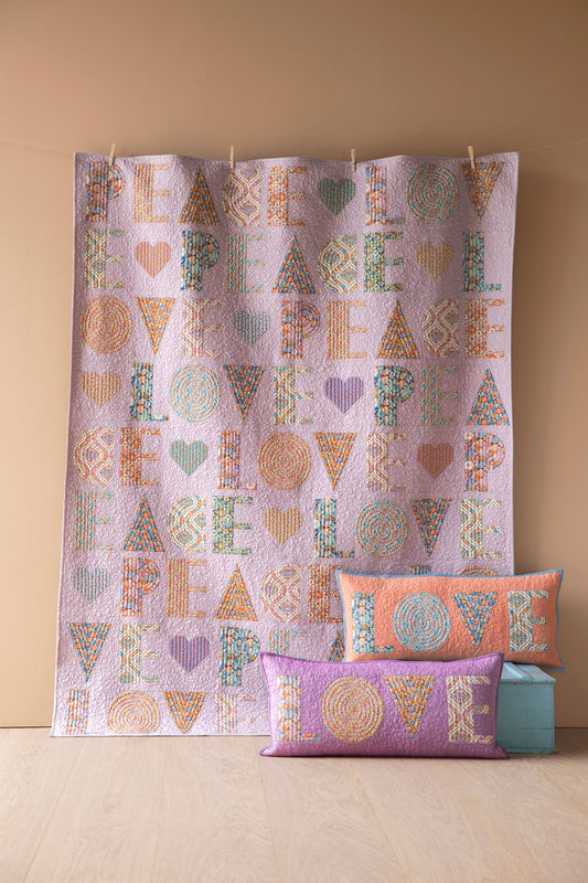 Peace & Love Quilt Kit {Blue/Caramel} - Wallflower Collection by Tilda Fabrics