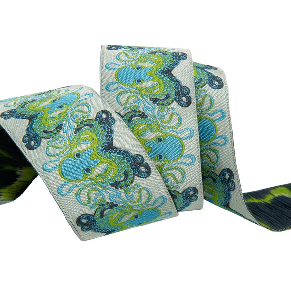 Renaissance Ribbons - Octogarden in Blue 1-1/2" - One Yard