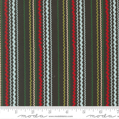 Ric Rac Stripes Charcoal - Twinkle and Tinsel by Fancy That Design House for Moda - Half Yard Fabric (Preorder)