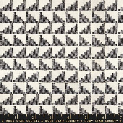 Warp Weft Daisy Days - Polka Wovens Black - by Ruby Star Society (Preorder)