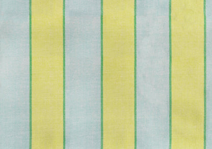Moda's aqua and pistachio vertical stripes cotton quilting fabric from Warp Weft Daisy Days by Ruby Star Society's Alexia Abegg, featuring thin bright green lines.