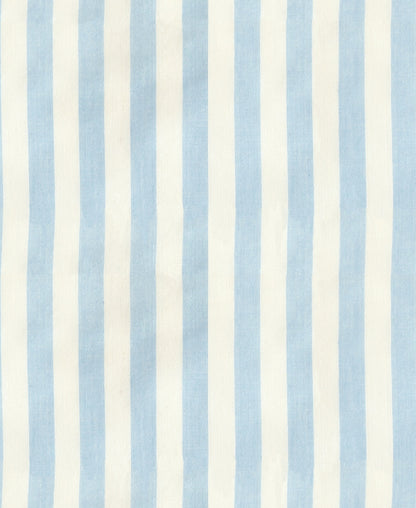 Moda's sky blue vertical stripes Warp Weft Daisy Days by Ruby Star Society's Alexia Abegg cotton quilting fabric with cream.