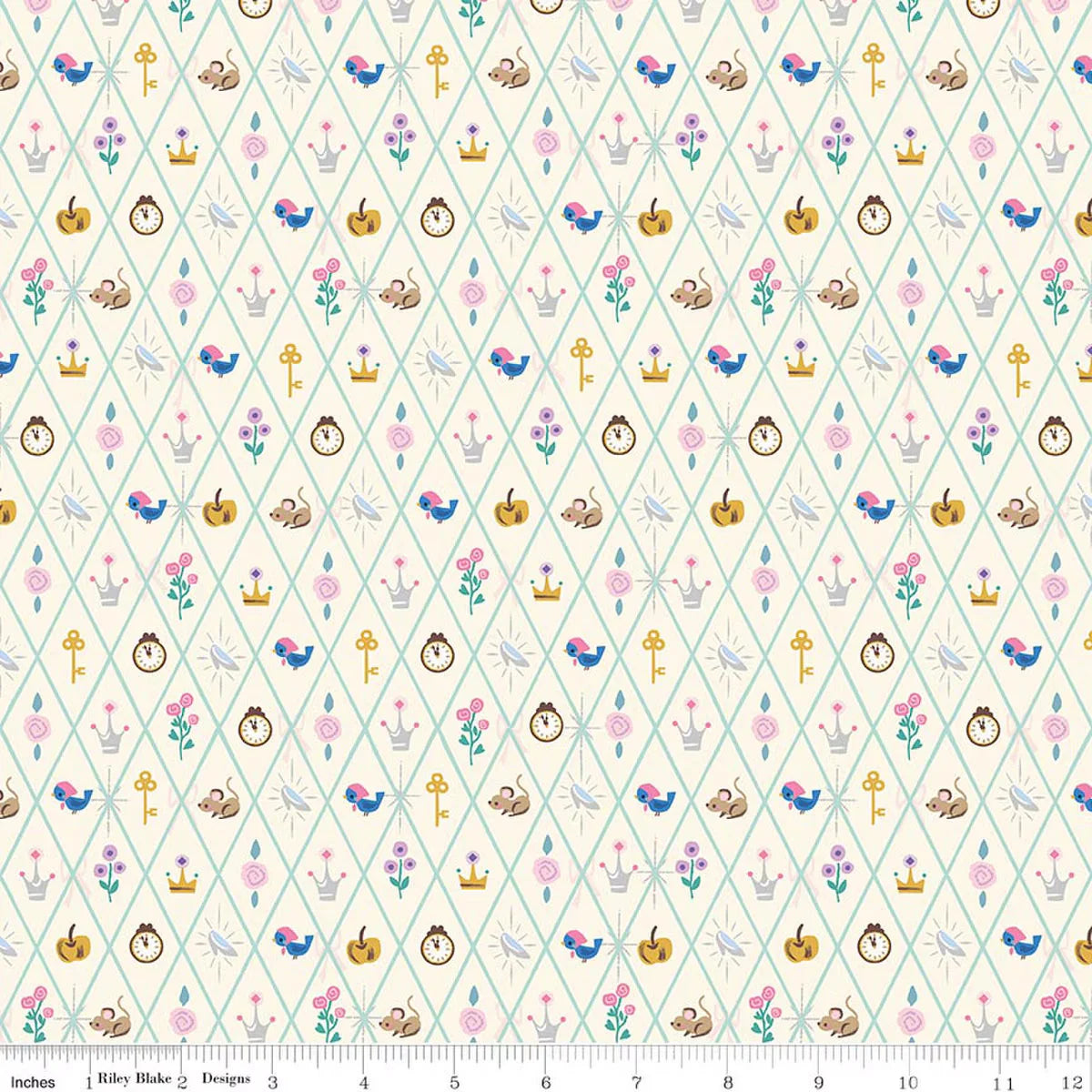 Diamond in Diamond White - Wishes by Jill Howarth - Half Yard