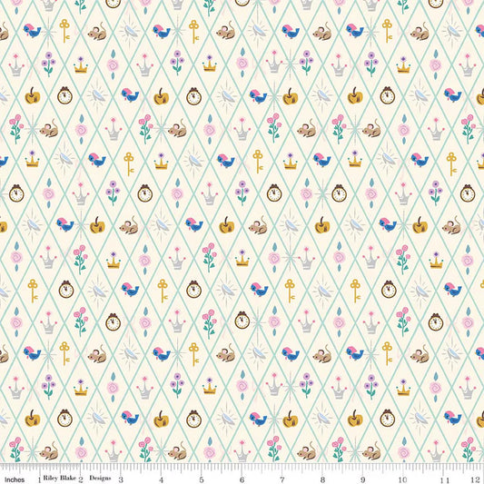 Diamond in Diamond White - Wishes by Jill Howarth - Half Yard