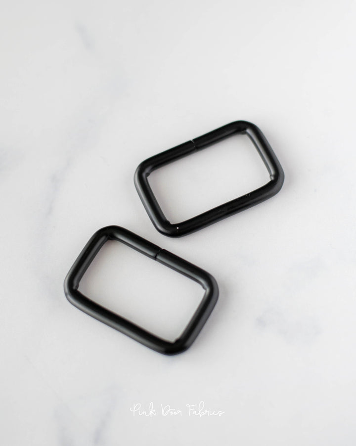 Pink Door Hardware - 1.5" Rectangle Ring - Matte Black - 2 per Pkg. - PDF_BK15RR