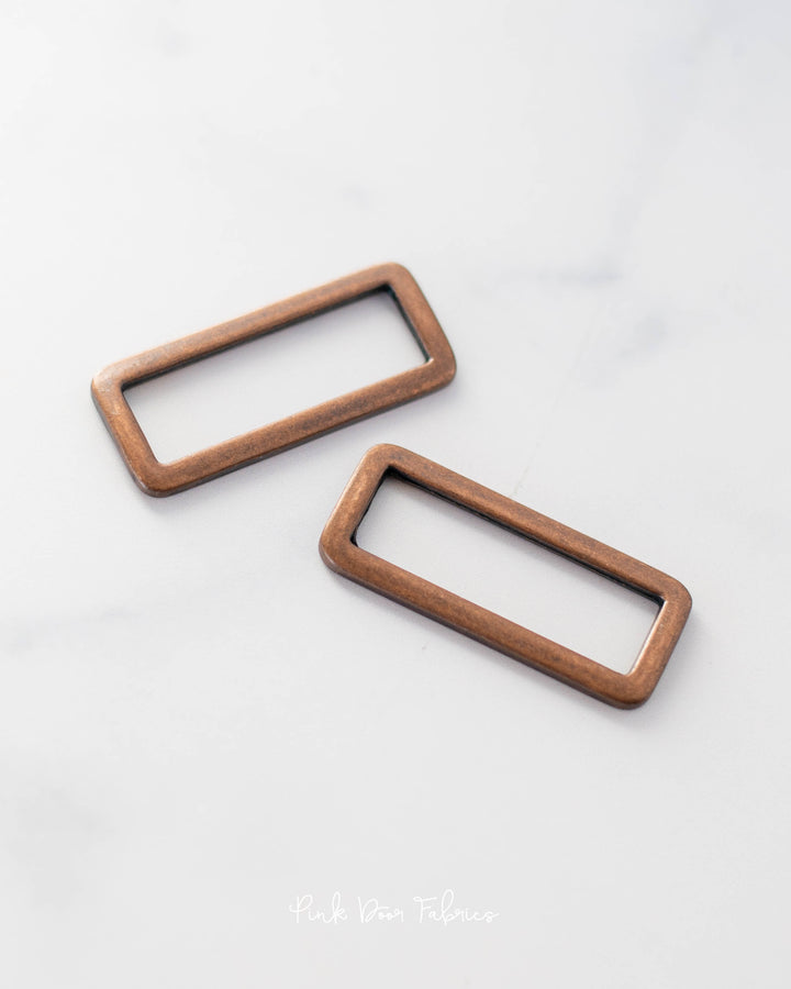 Pink Door Hardware - 1.5" Rectangle Ring - Antique Copper - 2 per Pkg. - PDF_CO15RR