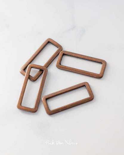 Pink Door Hardware - 1.5" Rectangle Ring - Antique Copper - 2 per Pkg. - PDF_CO15RR