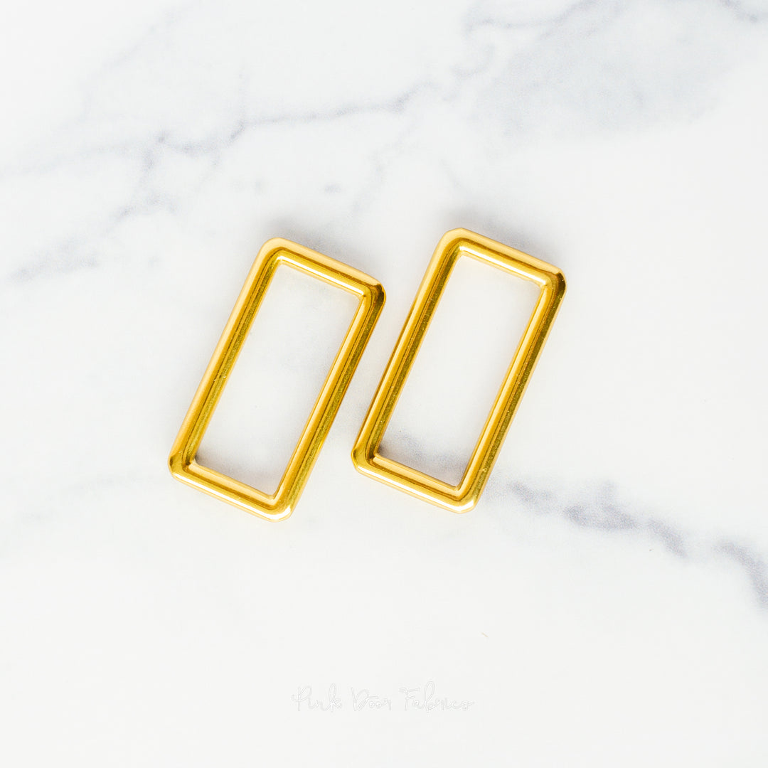 Pink Door Hardware - 1.5" Rectangle Ring - Matte Gold - 2 per Pkg. - PDF_GO15RR