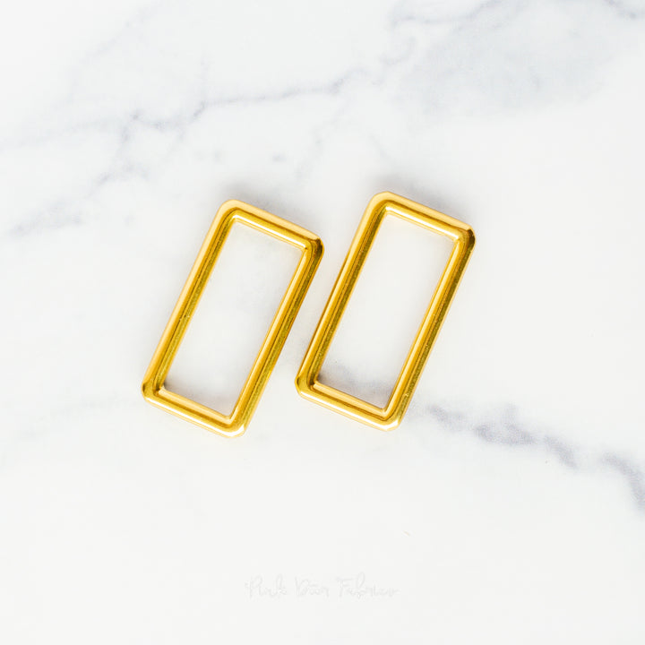 Pink Door Hardware - 1.5" Rectangle Ring - Matte Gold - 2 per Pkg. - PDF_GO15RR