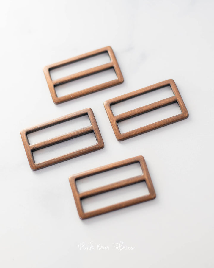 Pink Door Hardware - 1.5" Slider - Antique Copper - 2 per Pkg. - PDF_CO15SL