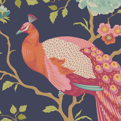 Chic Escape - Peacock Tree in Navy Blue - 100448 - Half Yard