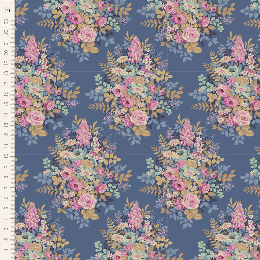 Chic Escape - Whimsyflower in Blue - 100449 - Half Yard
