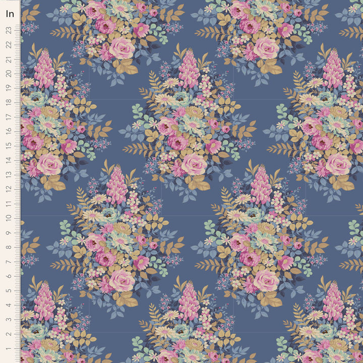 Chic Escape - Whimsyflower in Blue - 100449 - Half Yard