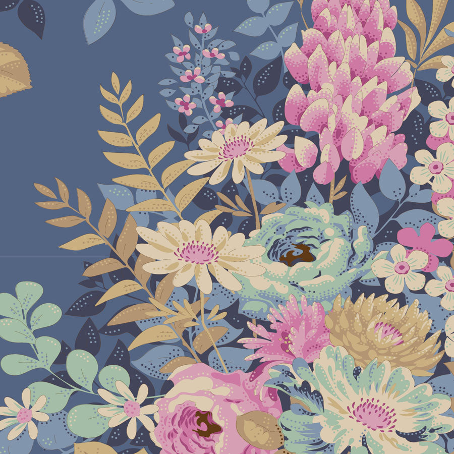 Chic Escape - Whimsyflower in Blue - 100449 - Half Yard