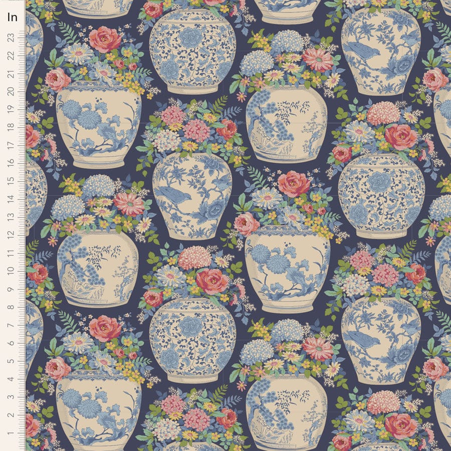 Chic Escape - Flowervase in Blue - 100450 - Half Yard