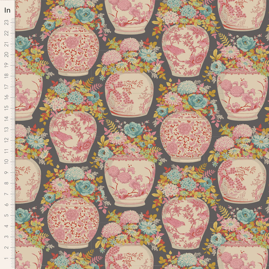 Chic Escape - Flowervase in Grey - 100452 - Half Yard