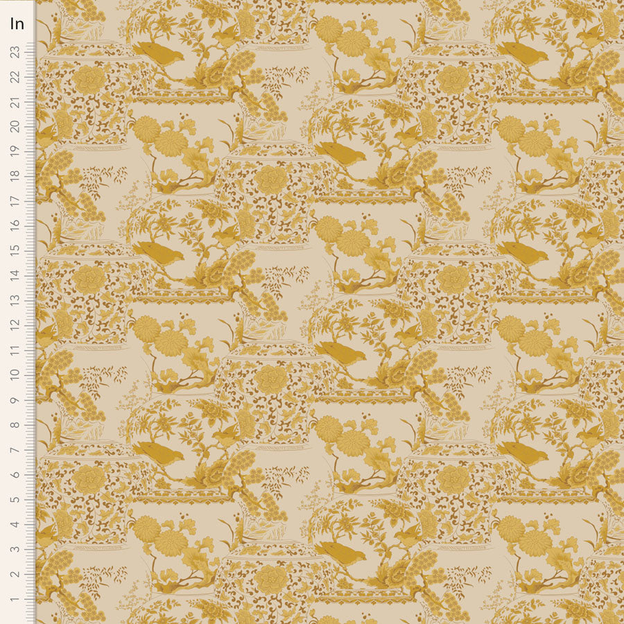Chic Escape - Vase Collection in Mustard - 100453 - Half Yard