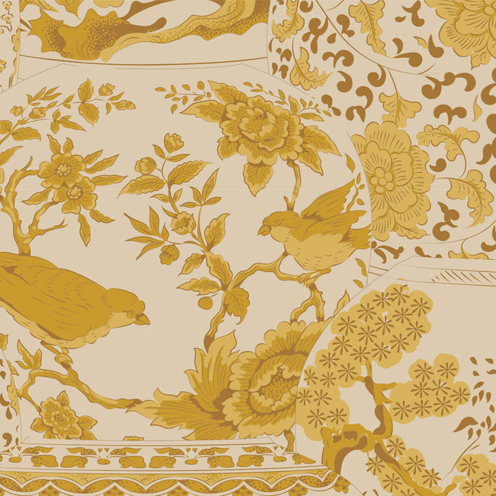 Chic Escape - Vase Collection in Mustard - 100453 - Half Yard