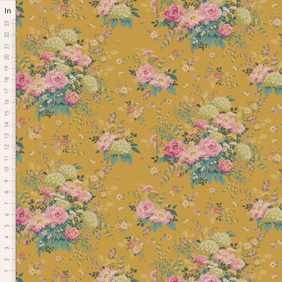 Chic Escape - Wildgarden in Mustard - 100454 - Half Yard