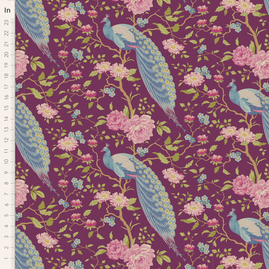 Chic Escape - Peacock Tree in Grape - 100457 - Half Yard