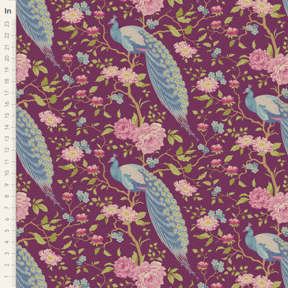 Chic Escape - Peacock Tree in Grape - 100457 - Half Yard