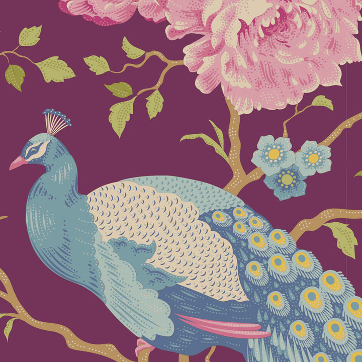 Chic Escape - Peacock Tree in Grape - 100457 - Half Yard