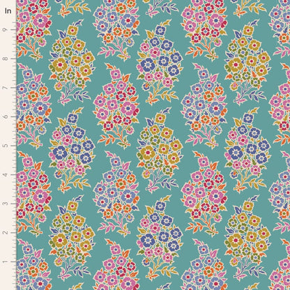 Pie in the Sky - Willy Nilly in Teal - 100487 - Half Yard