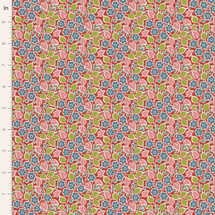 Pie in the Sky - Topsy Turvy in Red - 100492 - Half Yard