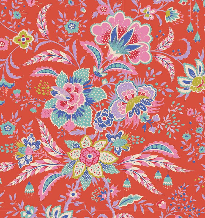 Bloomsville - Late Bloomer in Tomato - 100501 - Half Yard