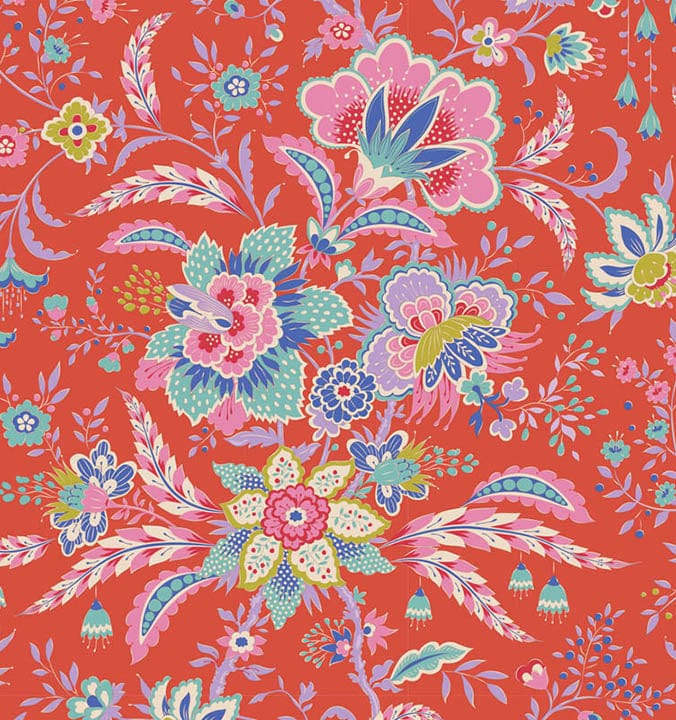 Bloomsville - Late Bloomer in Tomato - 100501 - Half Yard