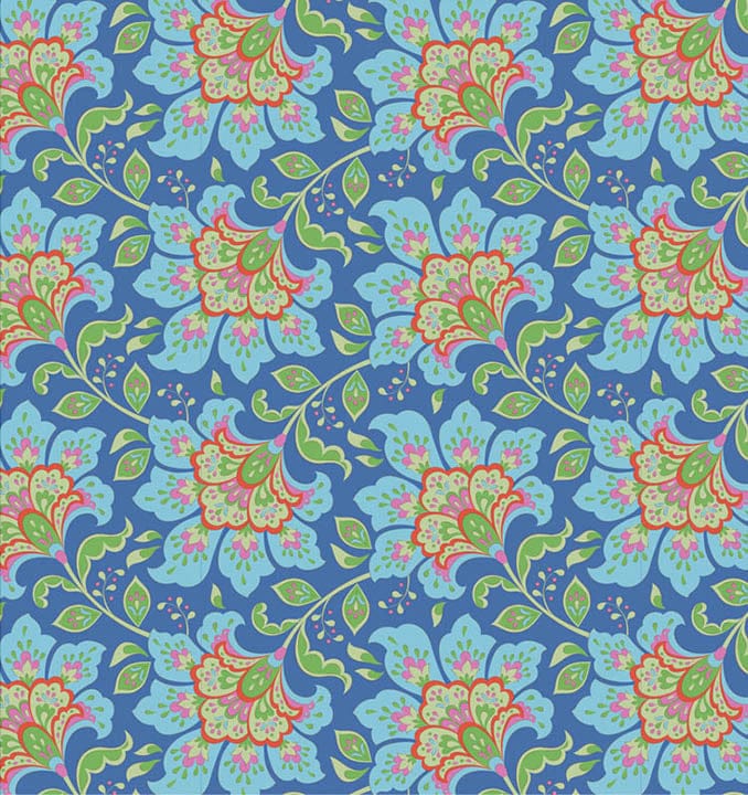 Bloomsville - Flowermarket in Blueberry - 100506 - Half Yard