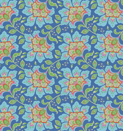 Bloomsville - Flowermarket in Blueberry - 100506 - Half Yard