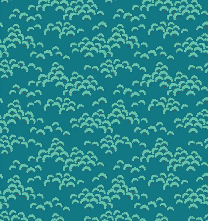 Bloomsville - Cottonbloom in Petrol - 100513 - Half Yard